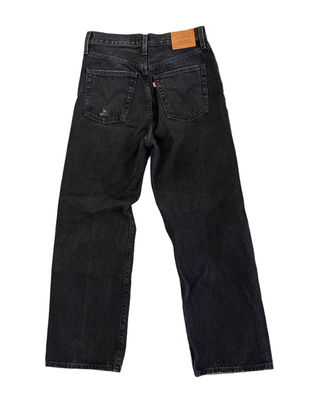 Levi's Black Ribcage Distressed Straight Leg Jeans Size 27 - Picture 5 of 10